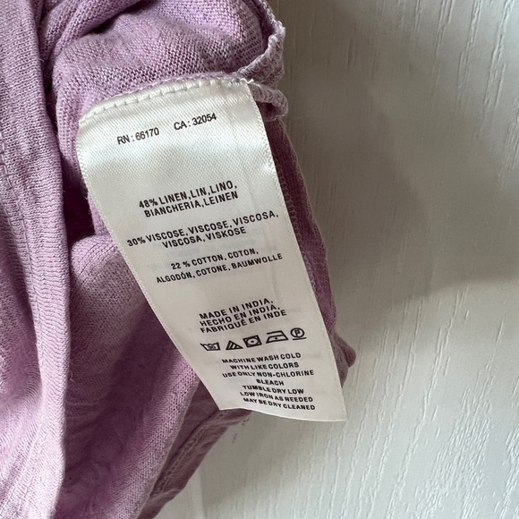 Meadow Rue By Anthropology Linen Blend Shirt. Sz Small Lavender. - Picture 3 of 5